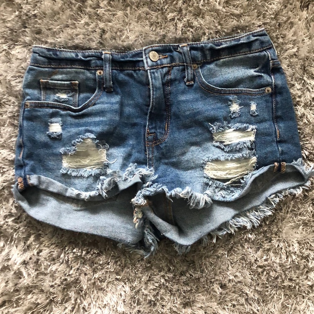Distressed denim shorts. Size 4/27 from Target